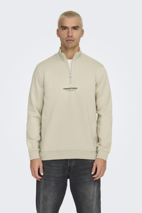 Only & Sons onscurated reg half zip sweat